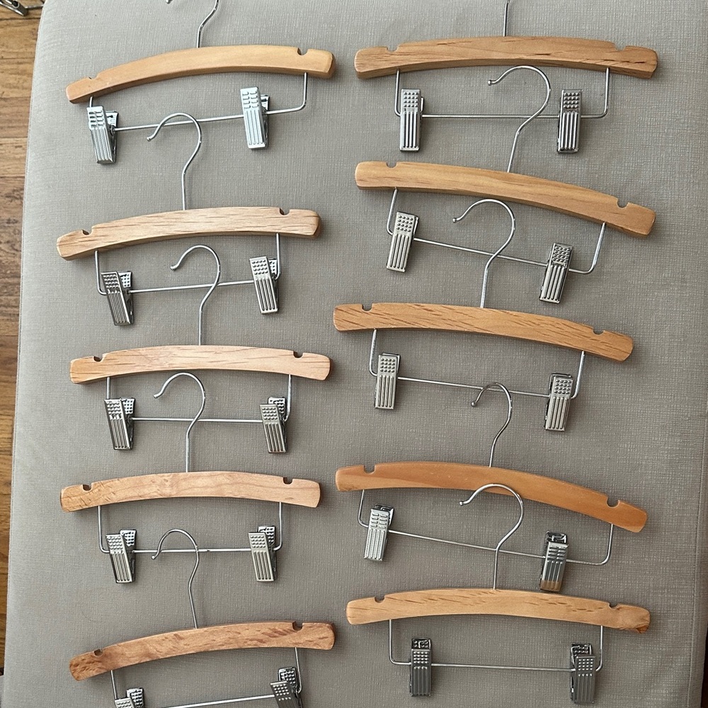 Set of Kids Wooden and Metal Hangers 10 pc